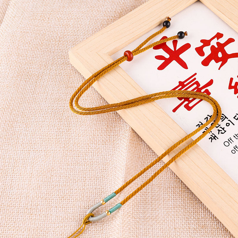Women's & Men's Corn Rope Winding Simple Adjustable Jade Bracelets