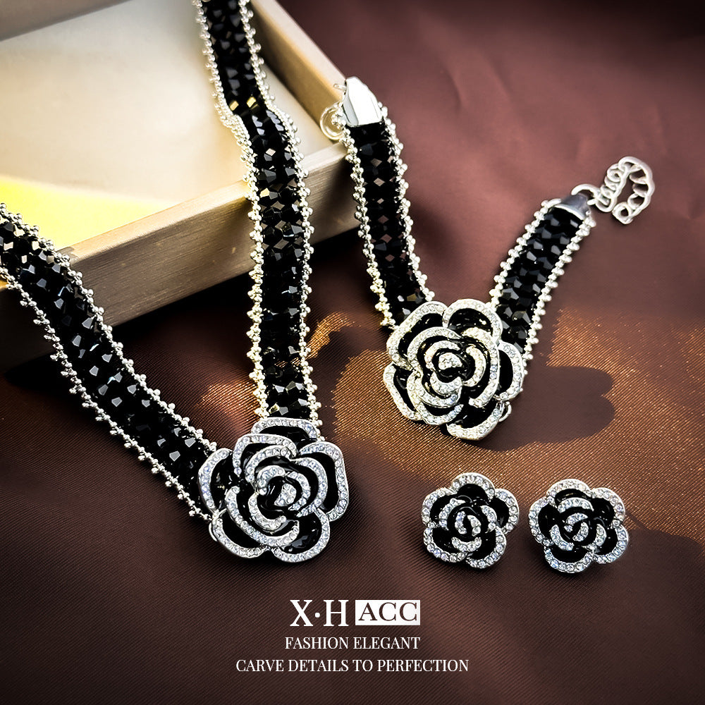 Oil Dripping Rose Niche Design Clavicle Chain Necklaces