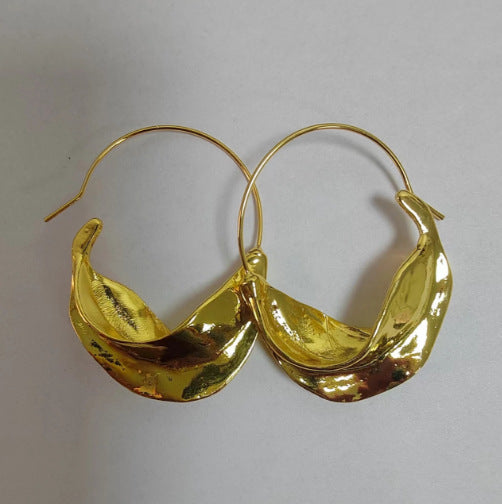 Women's Rim Retro Gold Personality Vortex Big Earrings