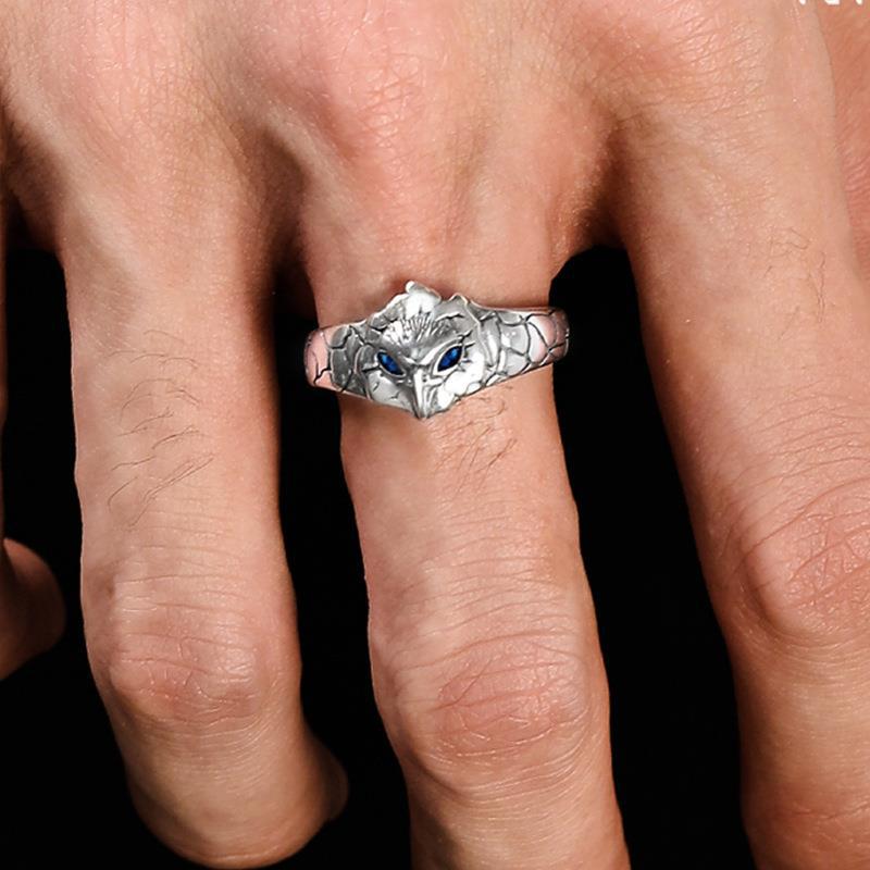 Men's Born Thai Sier Trendy Retro Niche Boys Personality Opening Index Rings