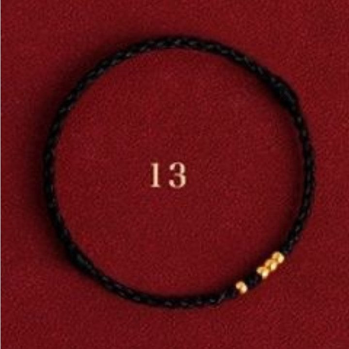 Law Alluvial Gold Lucky Beads Hand-woven Bracelets