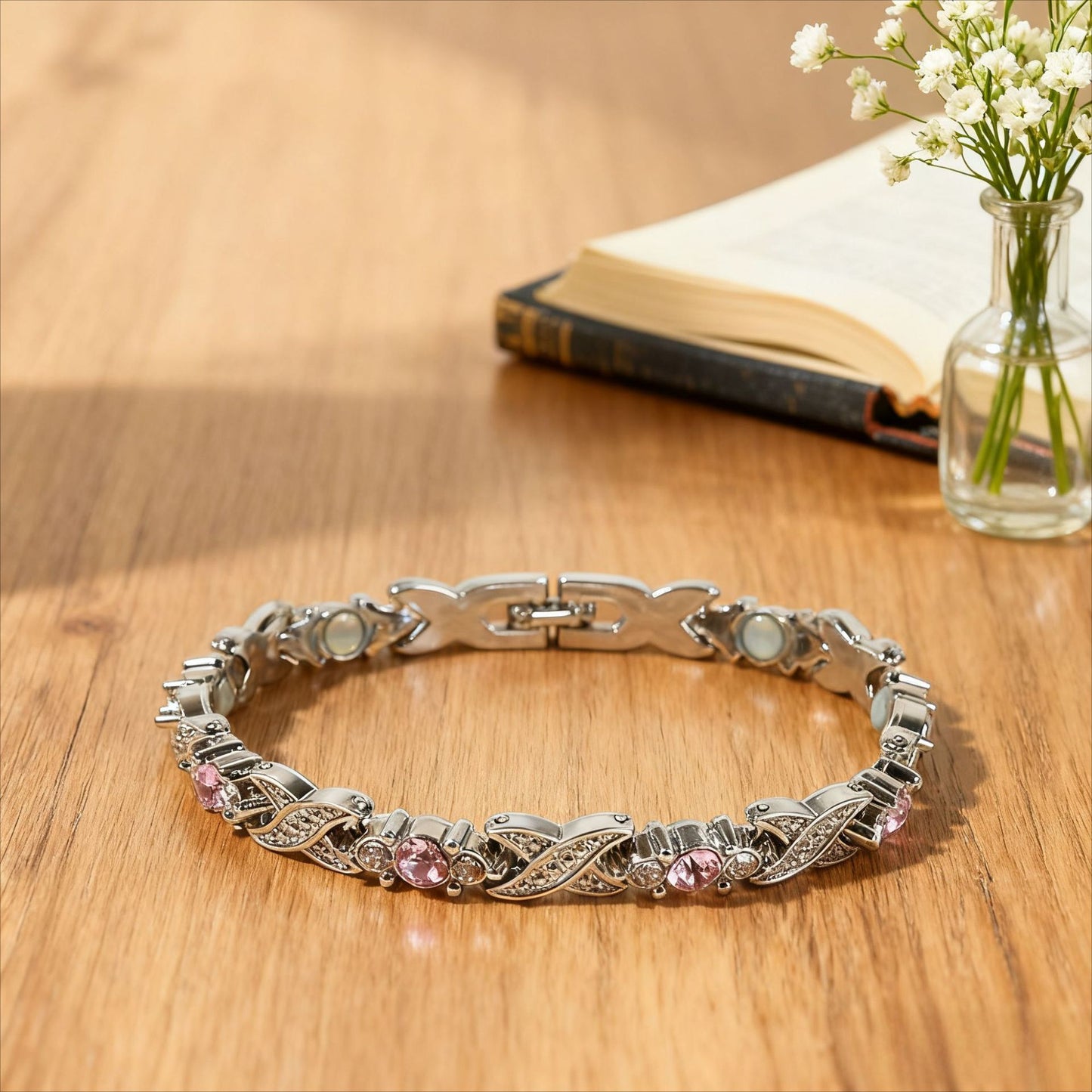 Women's Fashion Detachable Cross Magnet Diamond Magnetic Bracelet