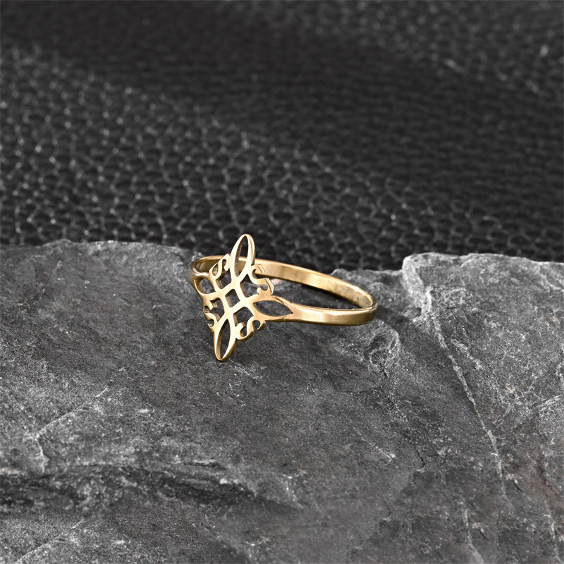 Hollow Witch Artistic Ethnic Style Personalized Ring