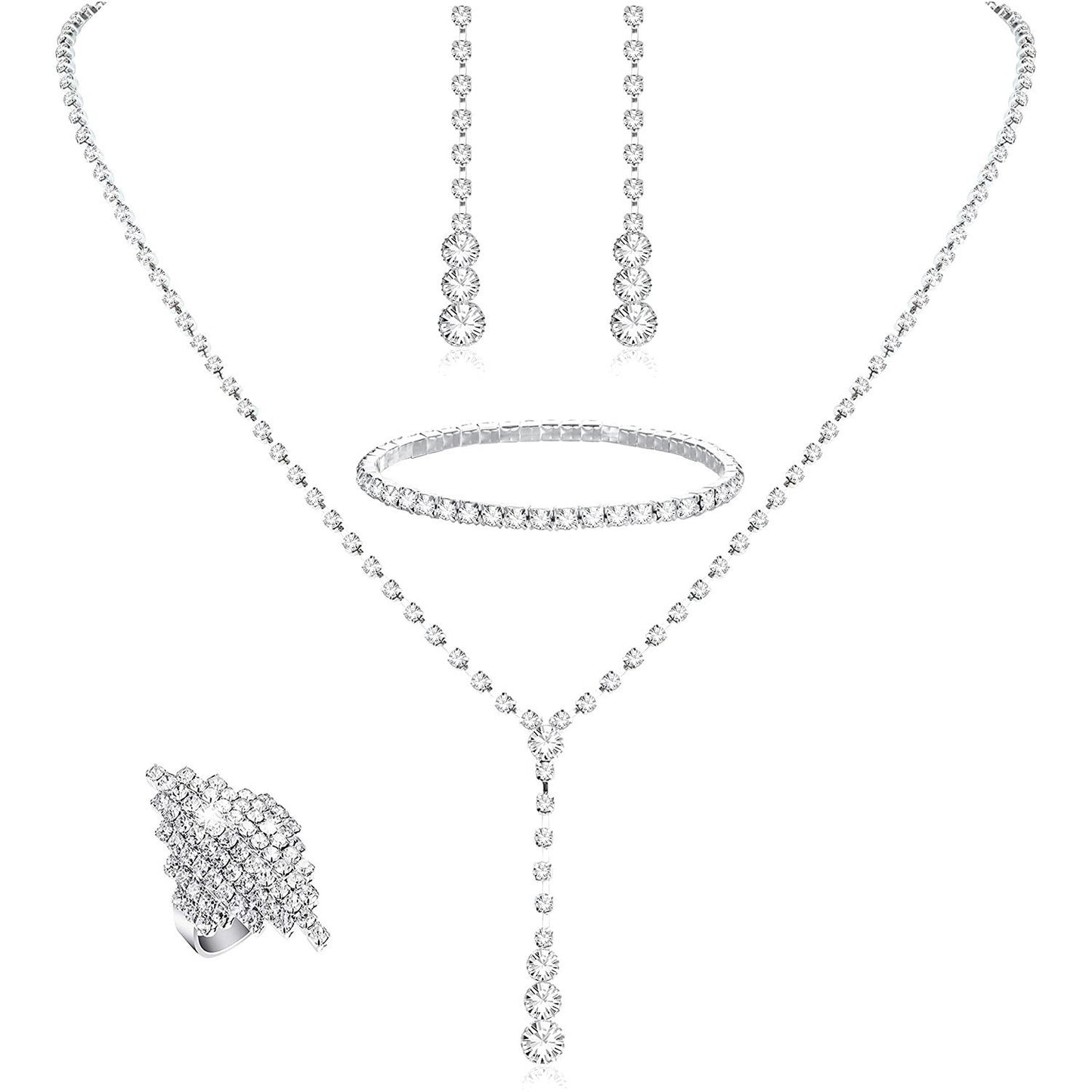 Simple Popular Ear Single Row Stretch Jewelry Set