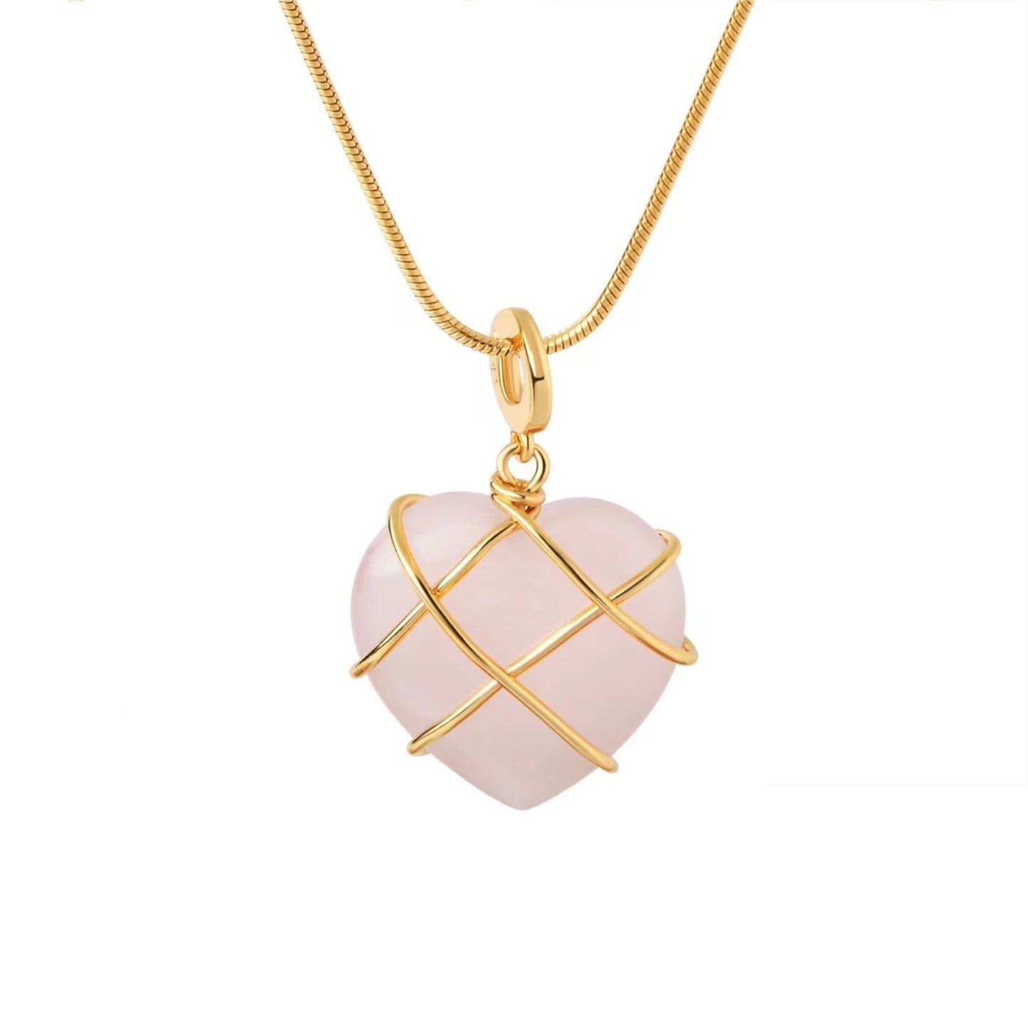 Barbie Love Diamond Castle Natural Crystal Opal Pink Heart Pendants