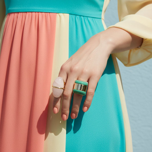 Women's Exaggerated Multiple Contrast Color Geometric Resin Fashion Geometry Rings