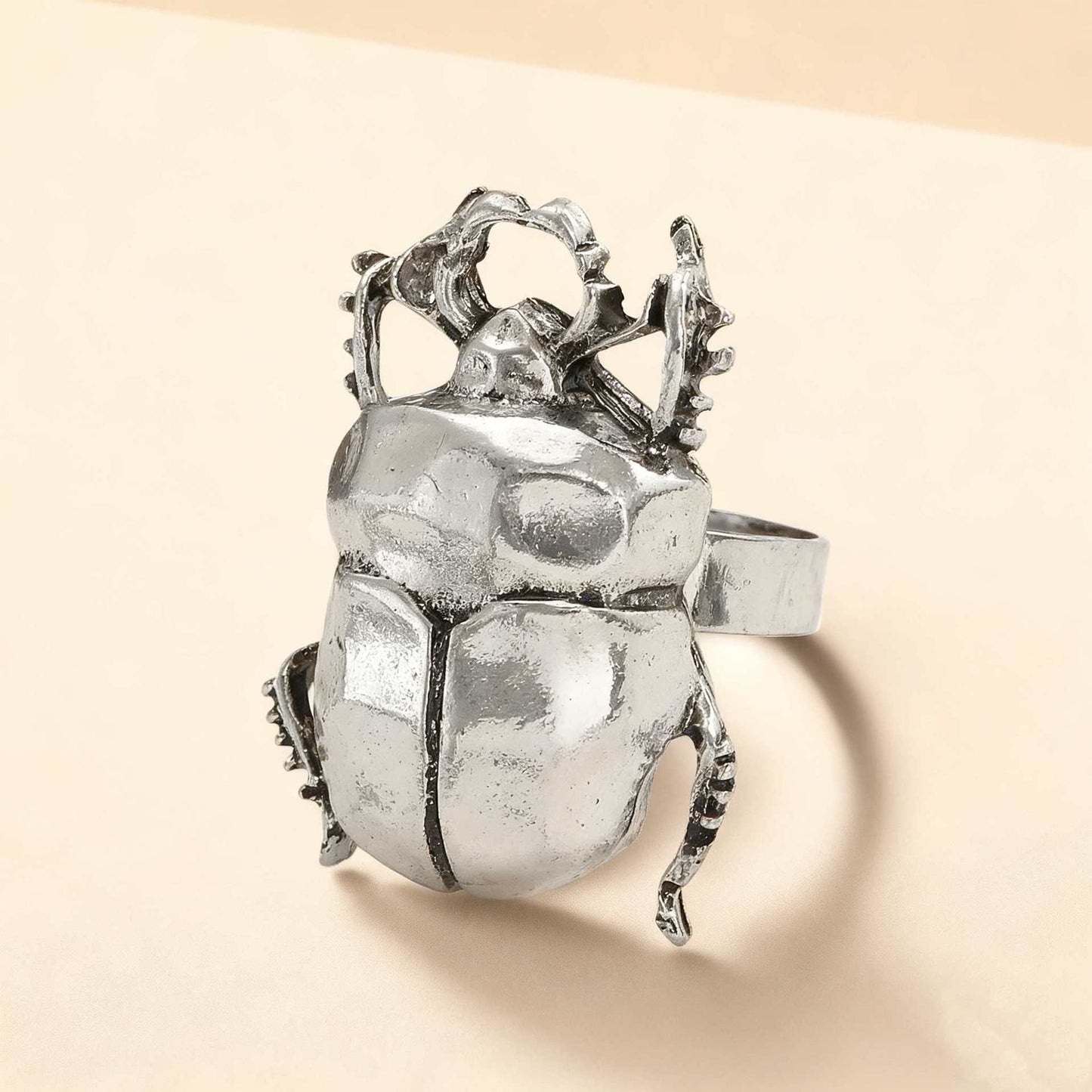 Metal Beetle Personalized Cartoon Insect Index Finger Geometric Little Ring