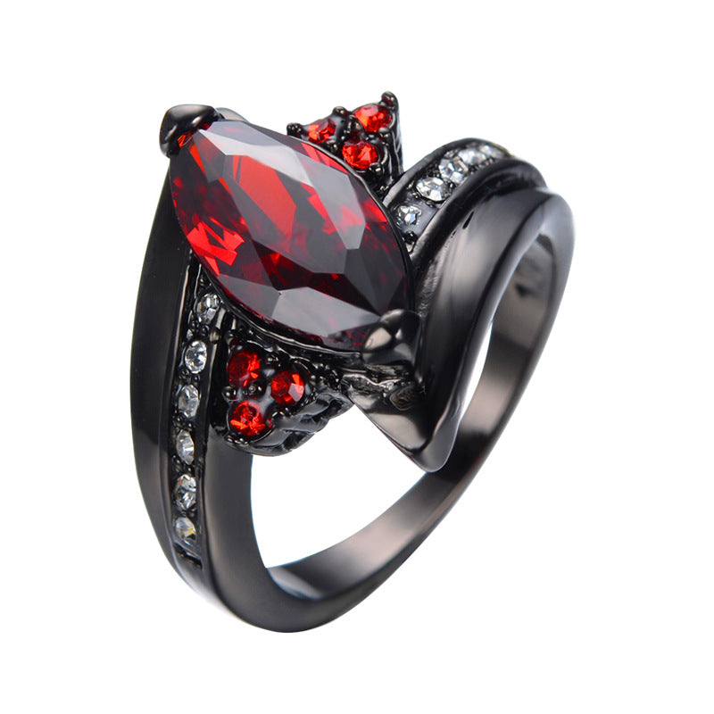 Men's Eye Ruby Female Stainless Steel Dragon Pattern Ring