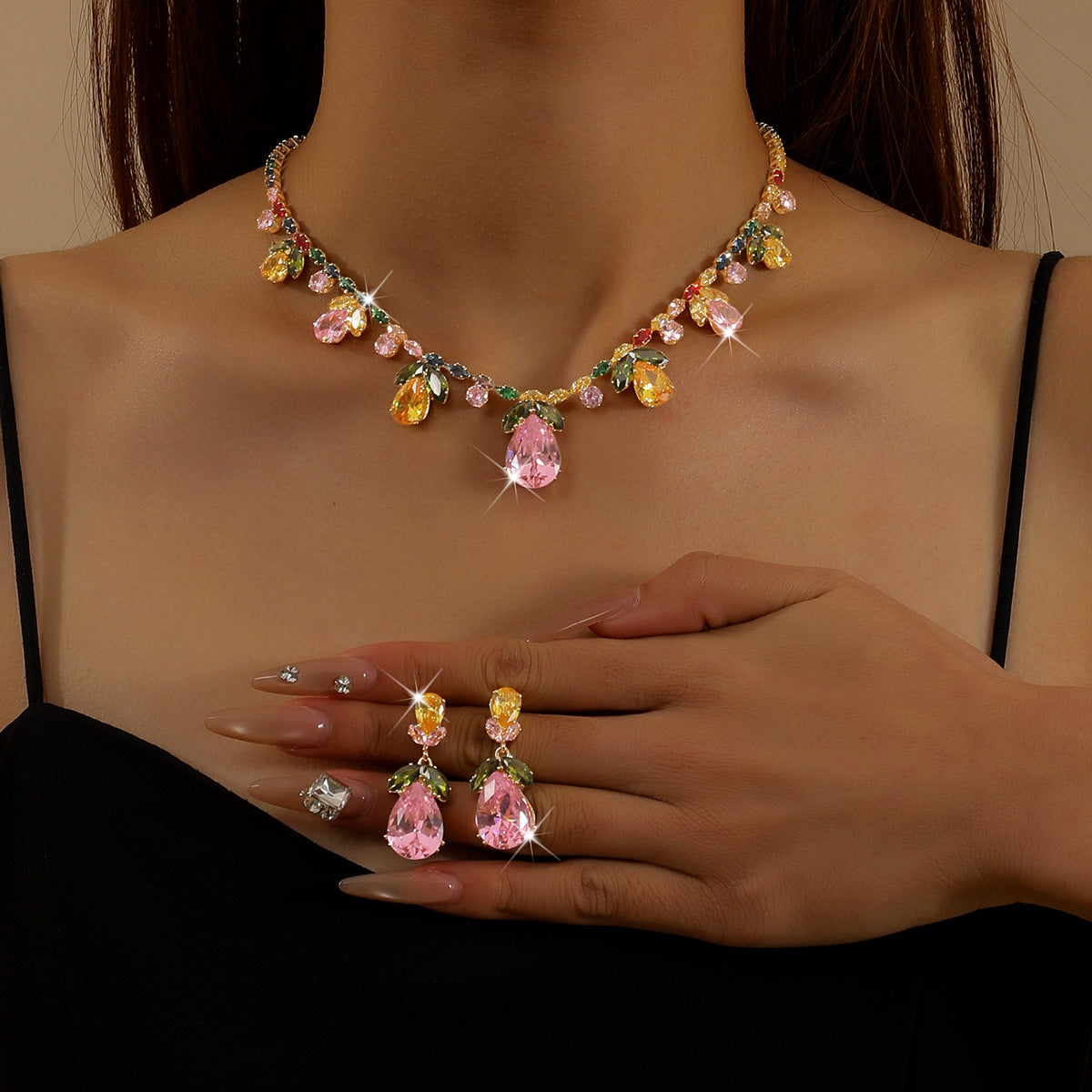 Luxury Light Elegant Zircon Bridal Classic Necklaces
