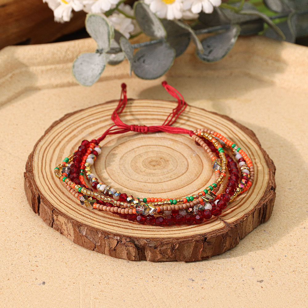 Women's Design Hand-woven Adjustable Bead Carrying Strap Bracelet