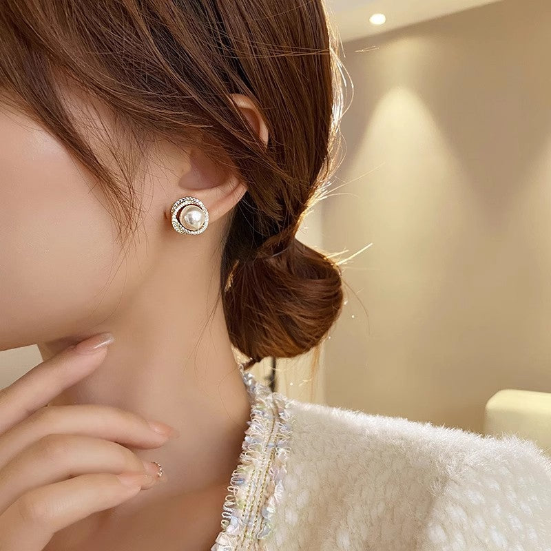 Women's Sier Pearl Elegant Light Luxury Design Earrings