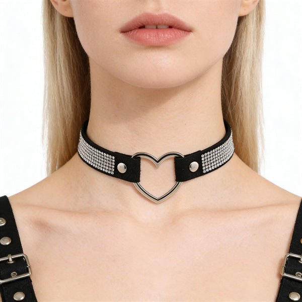 Leather Female Black Spike Punk Gothic Collar