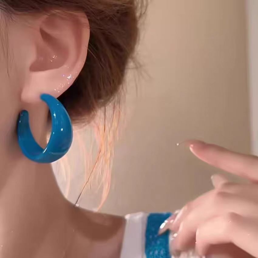 Style High-grade Ear Klein Blue Design Daily Commute Stud Earrings