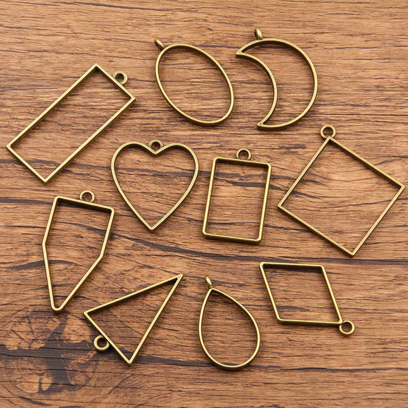 Alloy Mixed Geometric Figure Epoxy Abrasive Jewelry Accessories