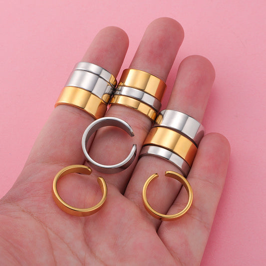 High-grade Pure Shiny Side Big Finger Stainless Steel Shaped Rings