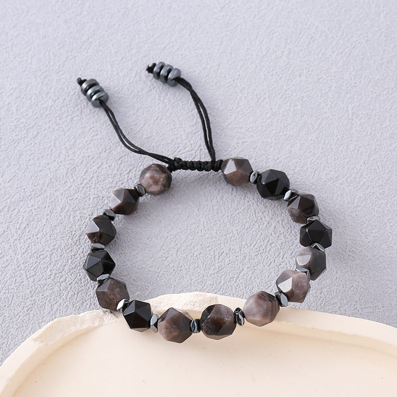 Beads Tiger Eye White Crystal Stone Bracelet