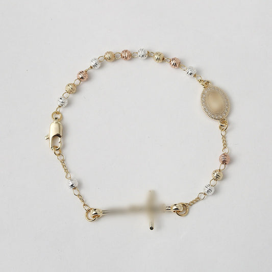 Women's Cross Bead Copper Color Light Luxury High-grade Bracelets