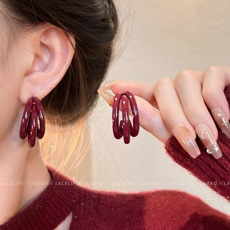 Pattern Love Artificial Pearl Festive High-grade Earrings