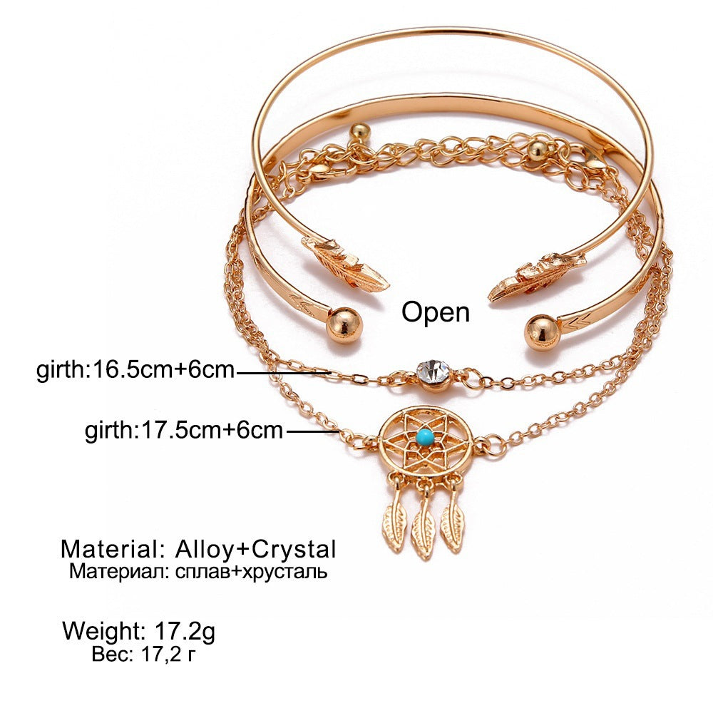 Geometric Arrow Leaf Dream Catching Personality Bracelet