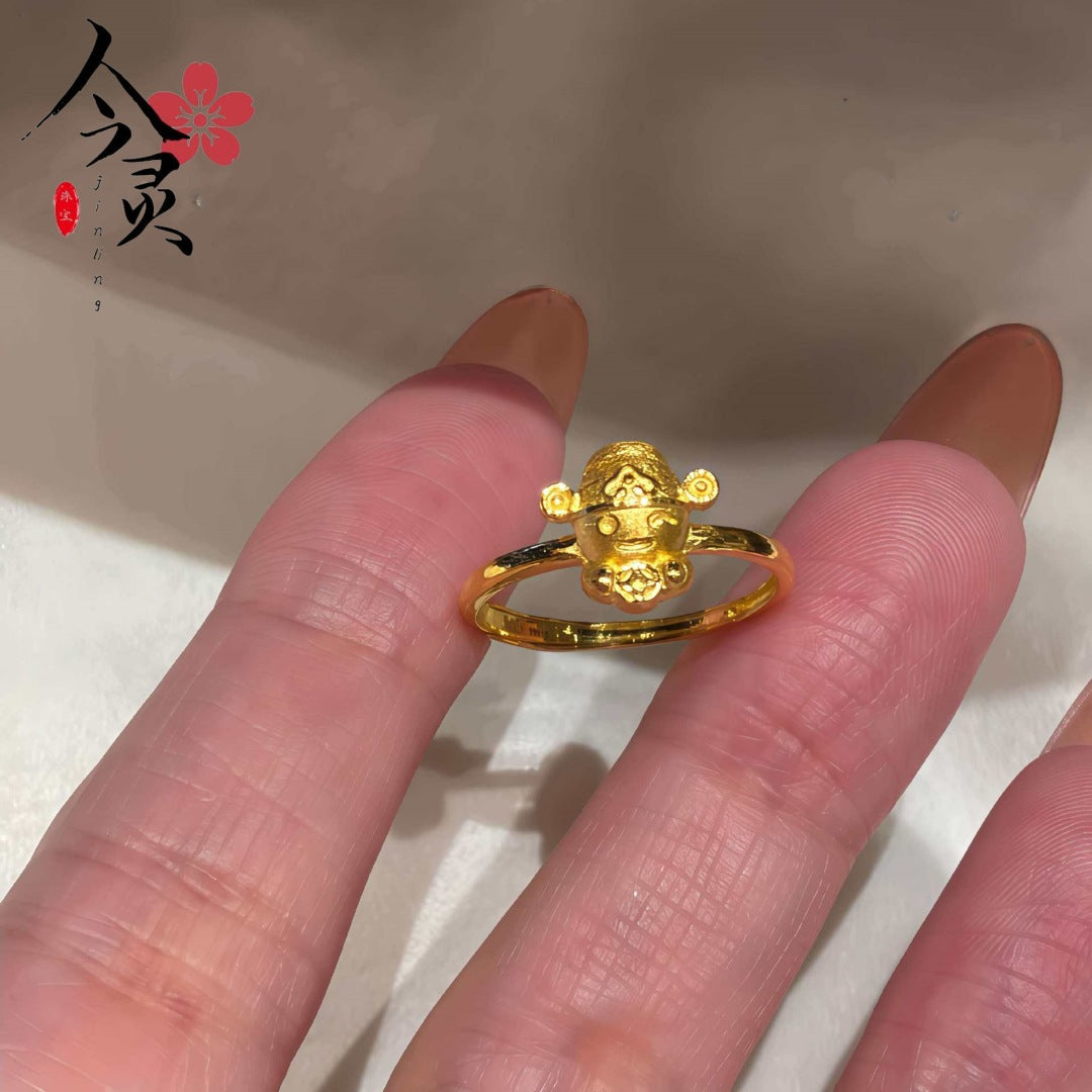 Golden Ingot Small God Of Wealth Rings