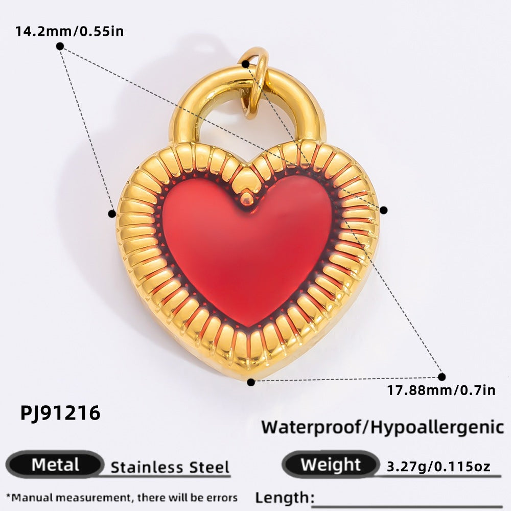 Inlaid Color Diamond Candy Moon Heart Earrings