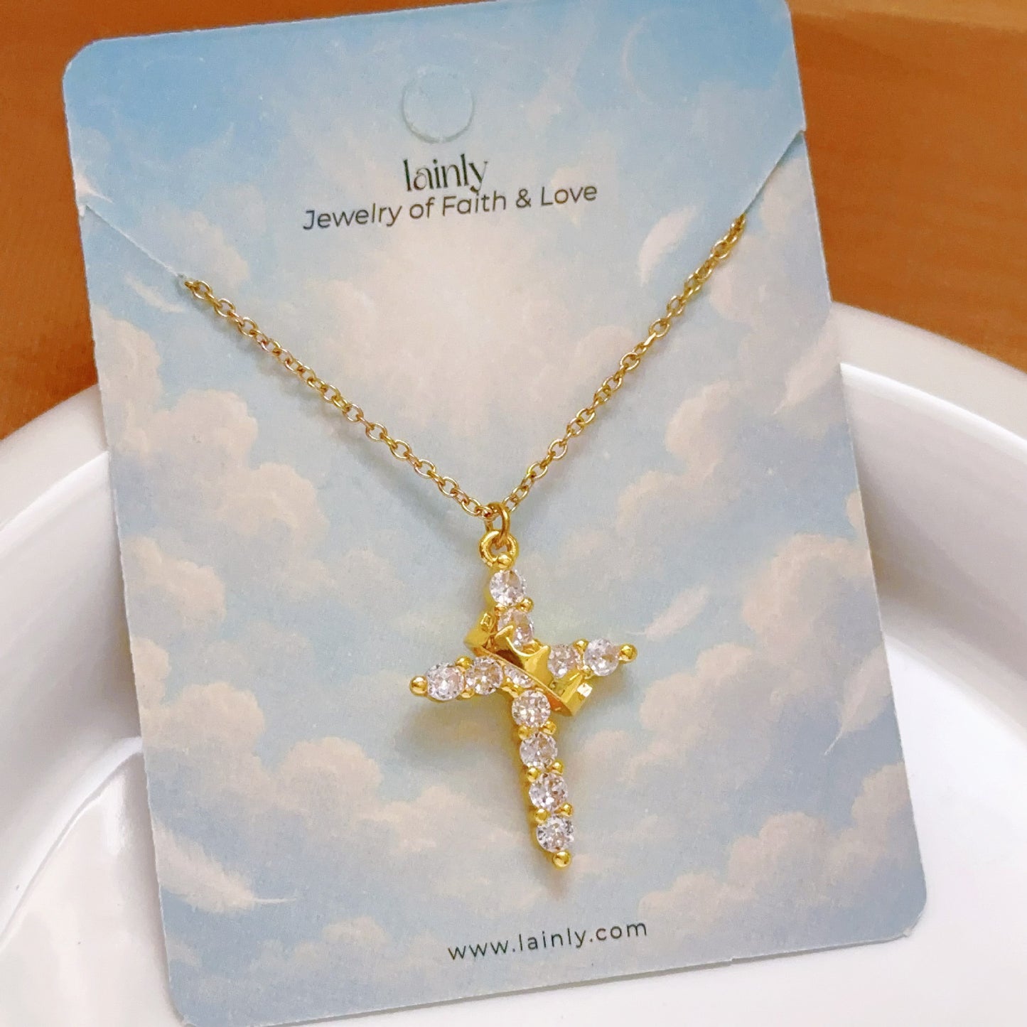 Zircon Cross Clavicle Chain Light Luxury Gold Fashion Necklaces