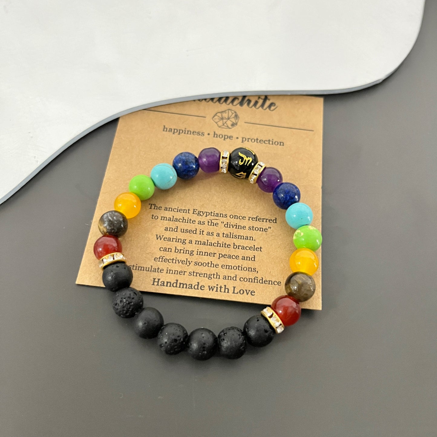 Women's & Men's Colorful Volcanic Rock Woven String Beads Crafts Bracelet