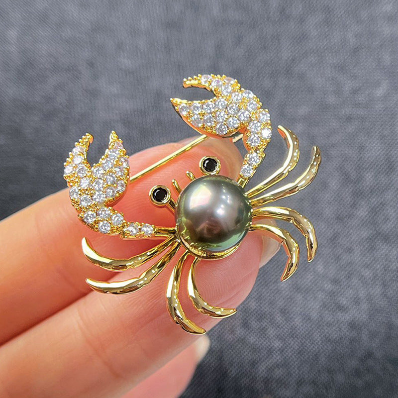 With Pliers Rich Crab Brooch Gold Brooches