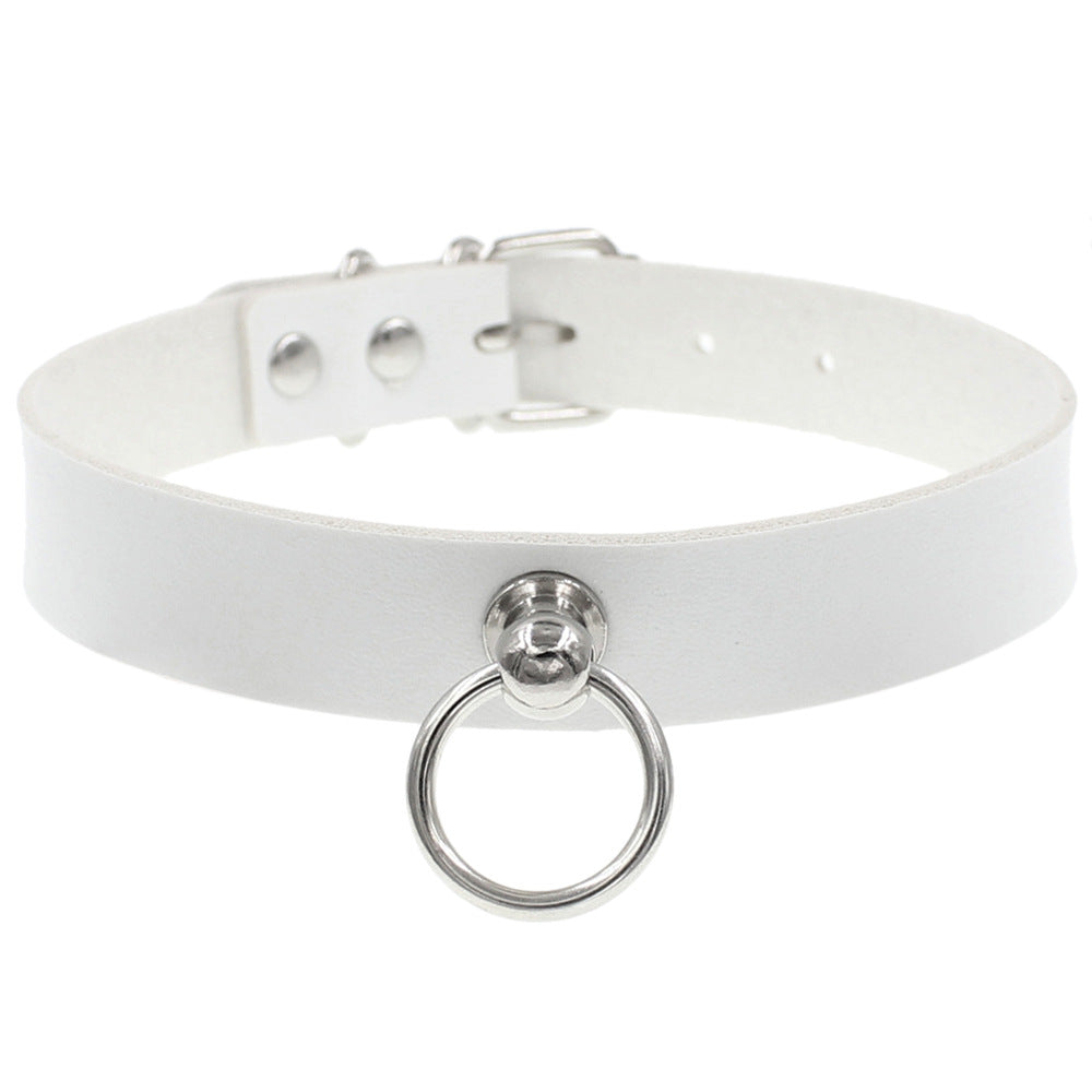 Environmental Protection Leather Soft O-shaped Circle Neckband Punk Gothic Neck Necklace