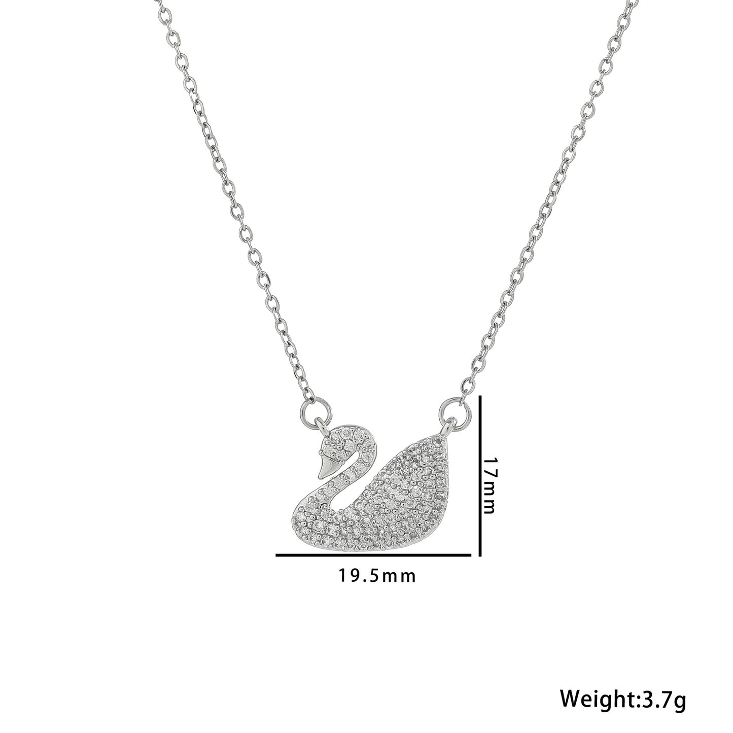 Titanium Steel White Swan Three-piece Clavicle Female Necklaces