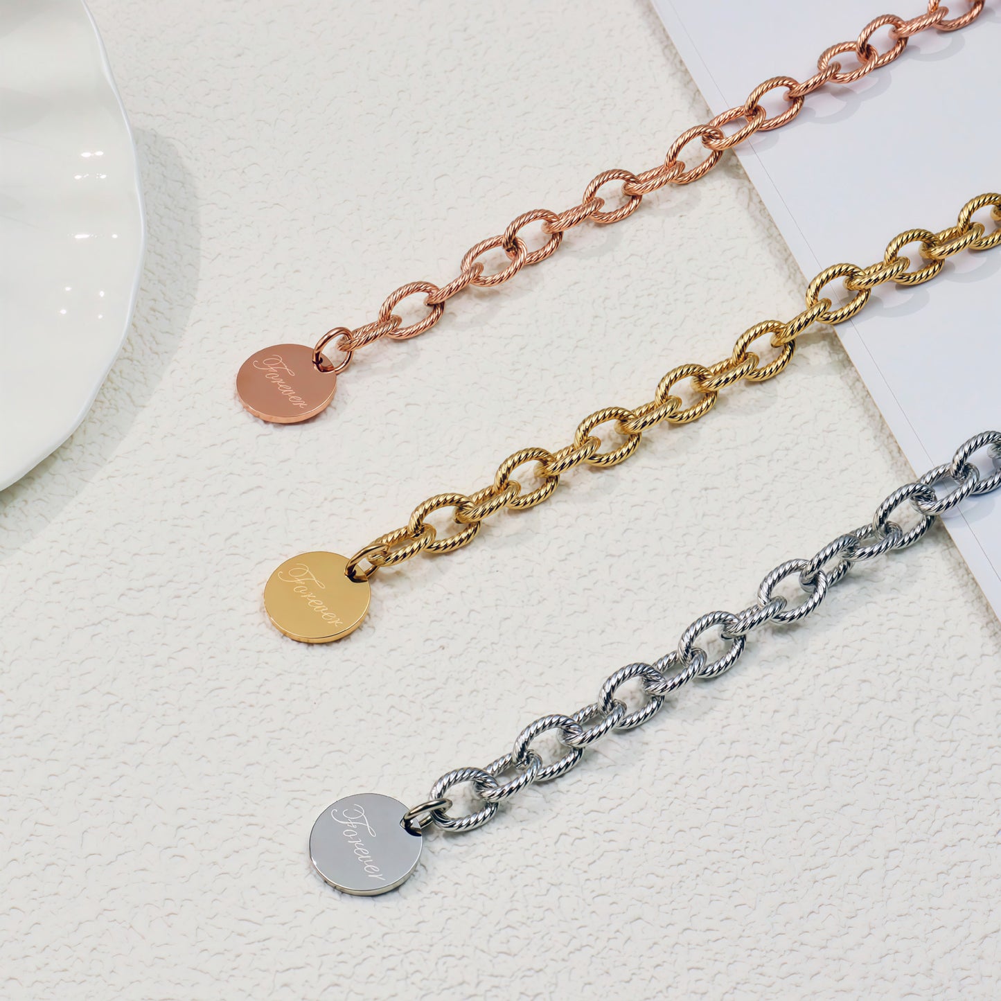 Colors Optional Eternal English Letter Stainless Steel Bracelet