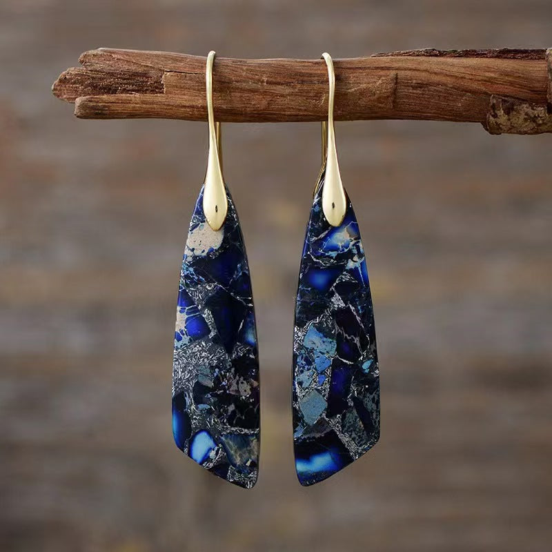 Bohemian Emperor Stone Geometric Popular Natural Earrings
