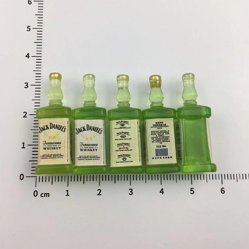 English Wine Synthetic Resin Three-dimensional Small Bottle Cream Jewelry Accessories
