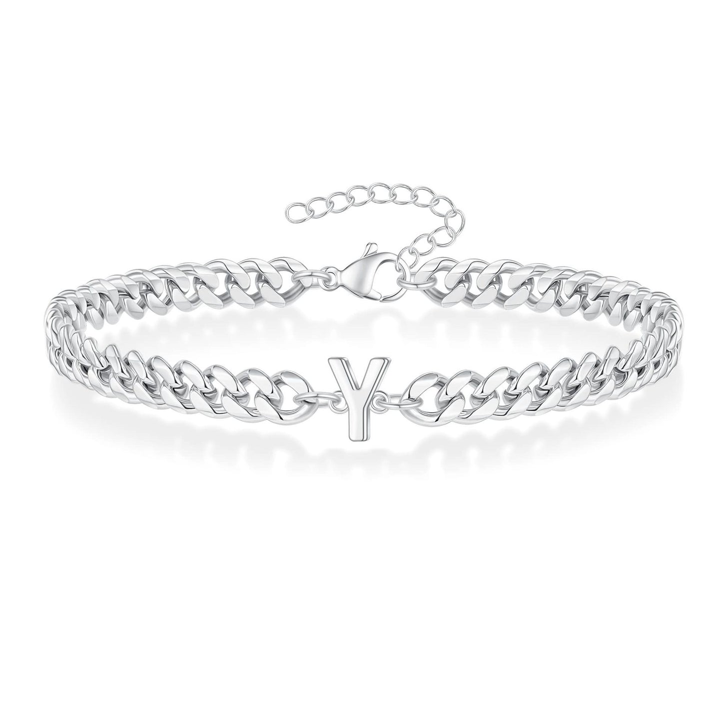 Men's English Initial Letter Stainless Steel Couple Bracelets
