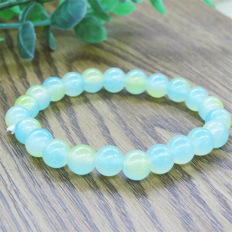 Transparent Pink White Jade Pliable Temperament Bracelets