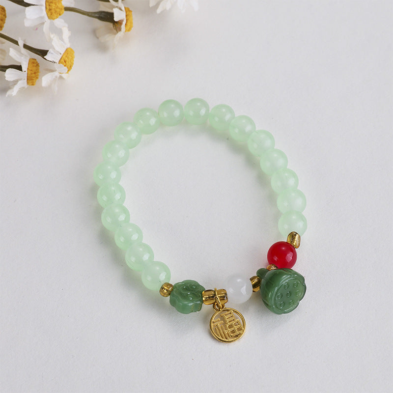 Peace Buckle Imitation Jade Lucky Fortune Bracelets