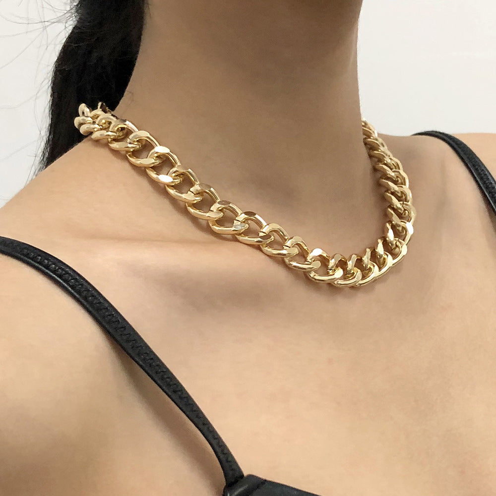 Punk Thick Chain Simple Vintage Sweater Creative Geometric Necklace