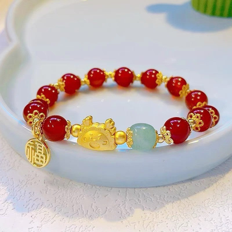 Camellia Little Daisy Crystal Girlfriends Color Glass Chipping Bracelet