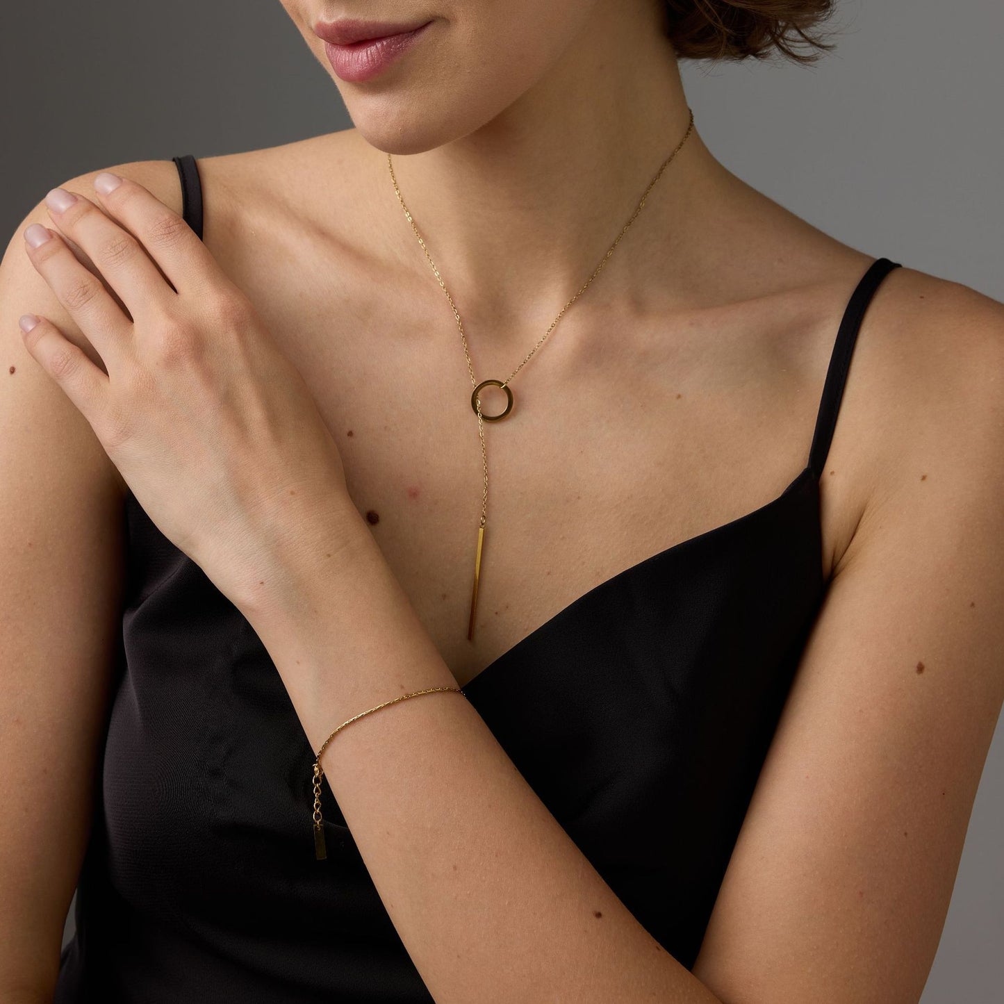 Stainless Steel Clavicle Chain Geometric Round Necklaces