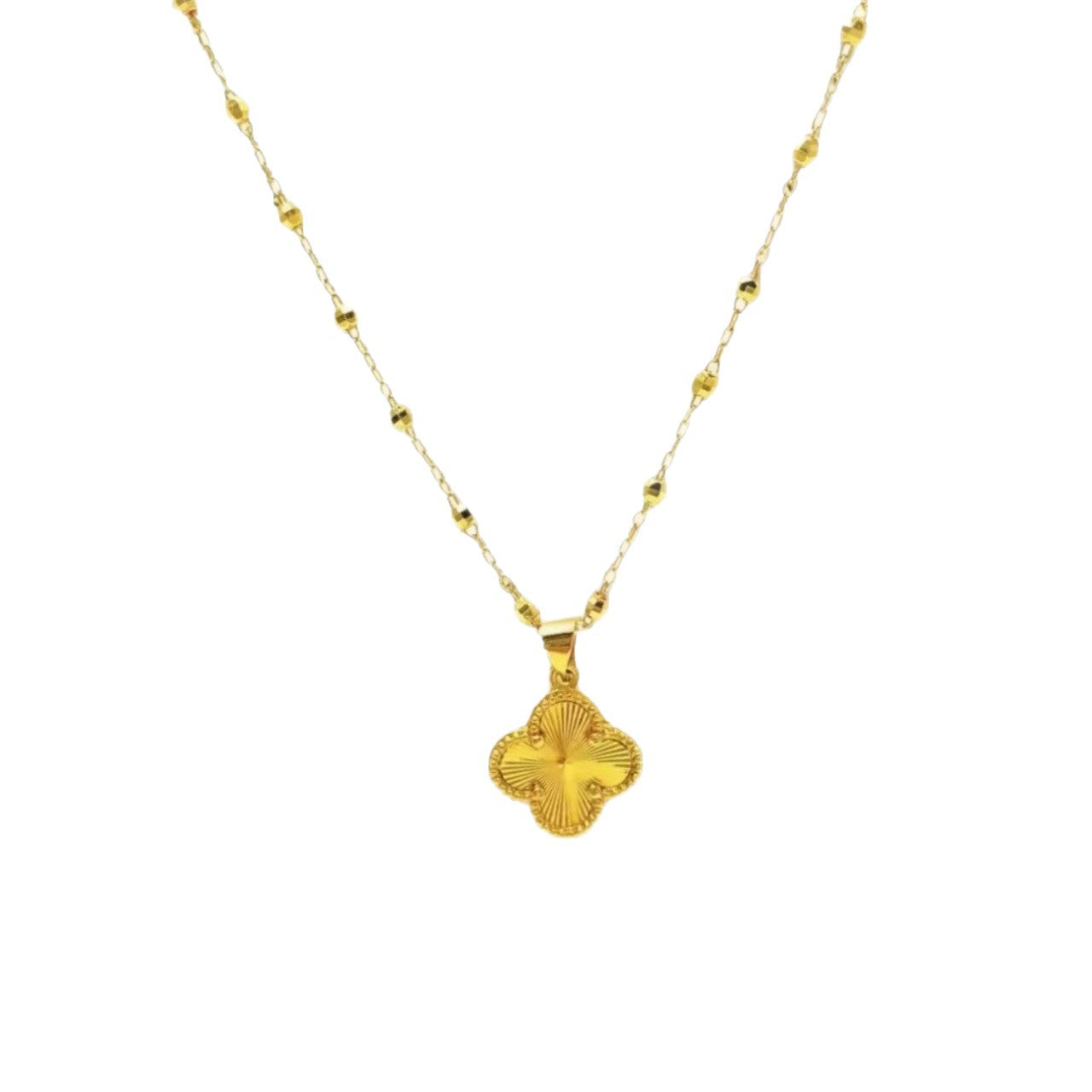 Women's Sand Gold Clover Light Luxury Exquisite High Texture Necklace