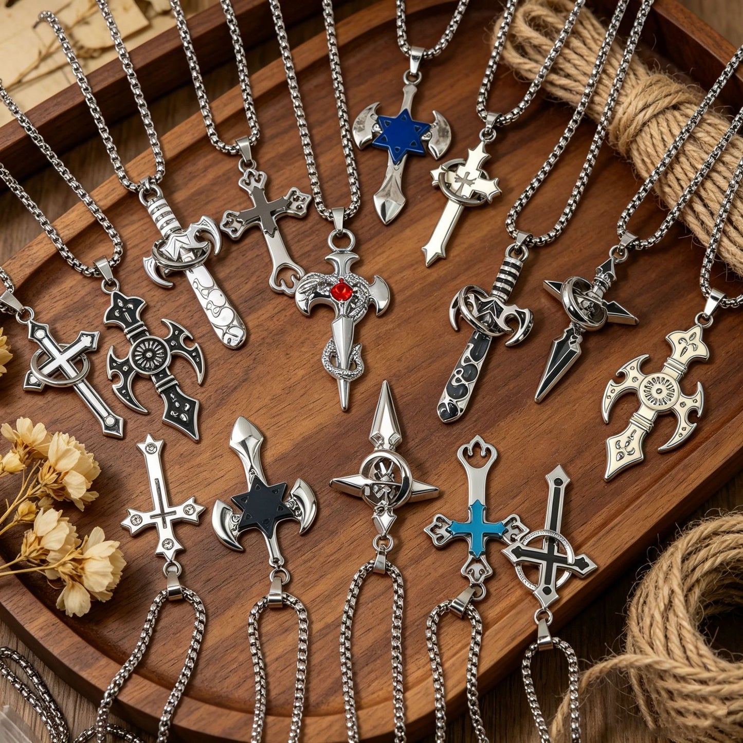 Men's Cross Versatile Personality Hip Hop Tide Necklace