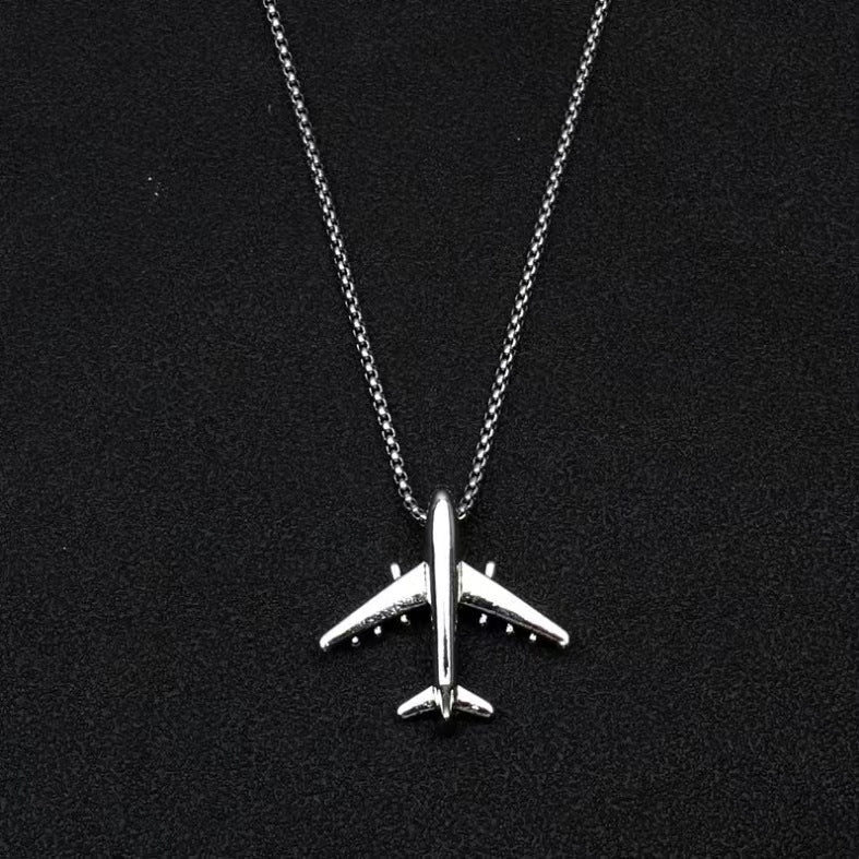 Children's Personalized Hip Hop Airplane Trend Female Necklaces