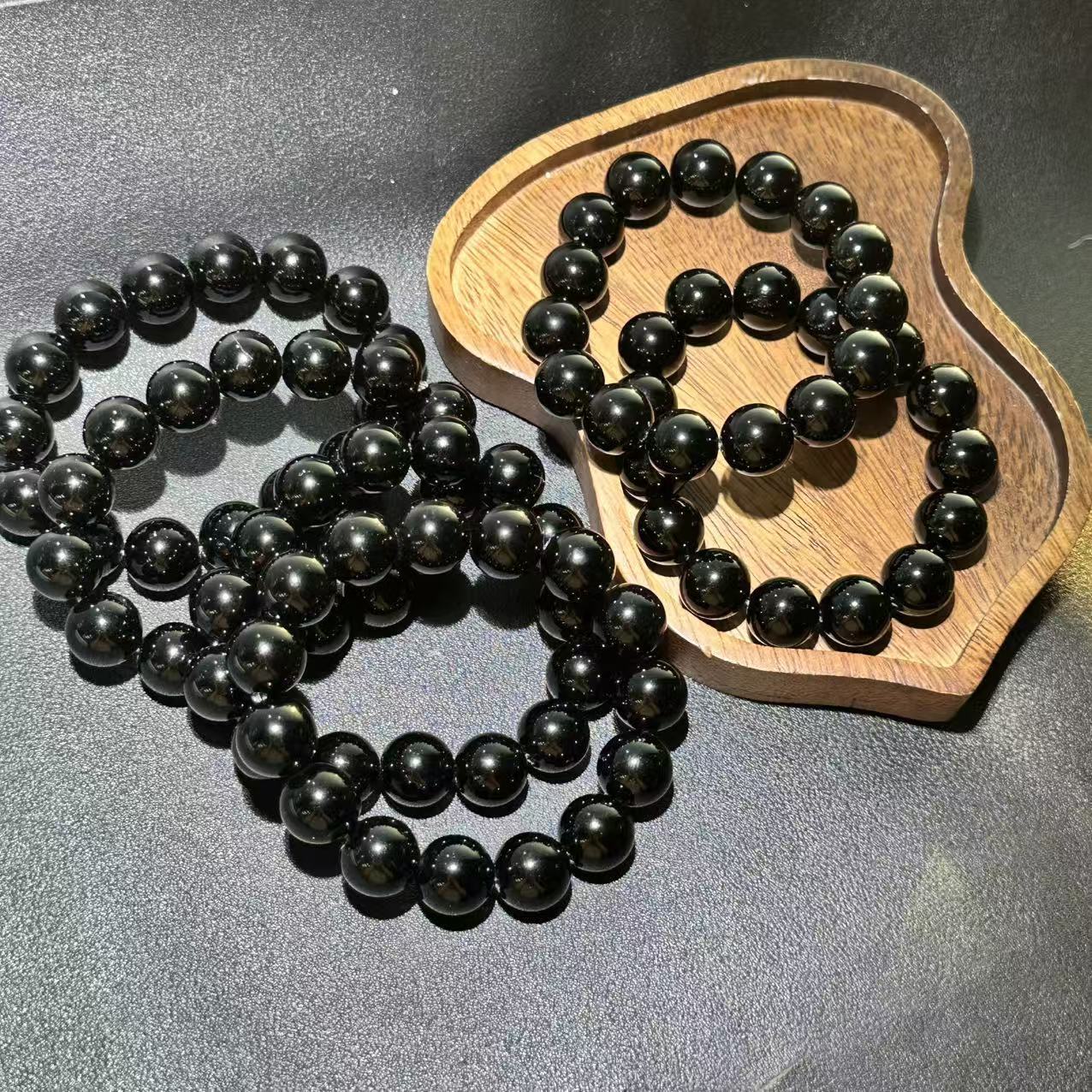 Natural Black Pearl Round Beads Unisex Ethnic Bracelet