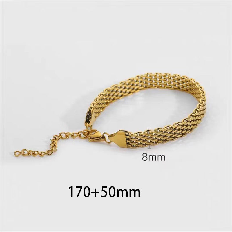 Titanium Steel Female Clavicle Woven Snake Bracelets