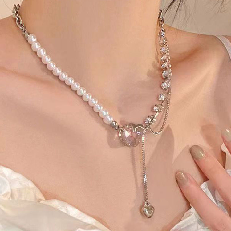 Women's Stitching Heart Clavicle Chain Light Luxury Necklaces