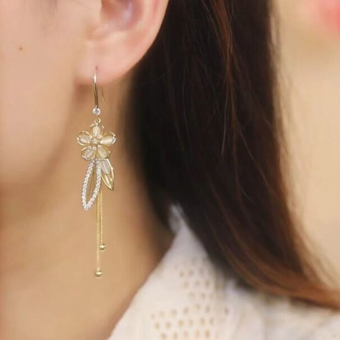 Zircon Long Tassel Ear Hook Temperament Wild Affordable Luxury French Earrings