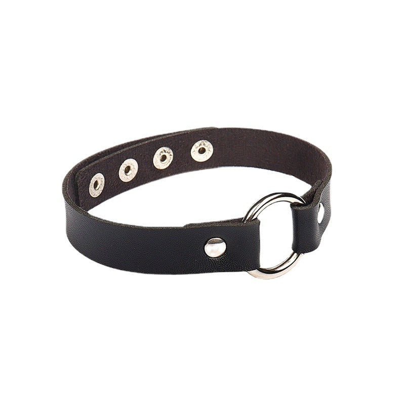 Style Trend Street Snap Punk Leather Rivet Necklaces