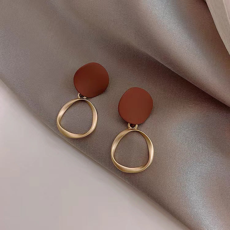 Matte Simple Square Vintage Style Fashion Earrings