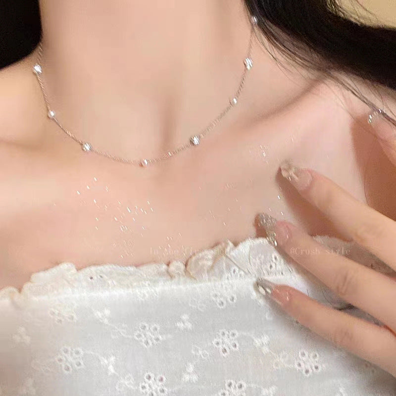Women's No Fading Stringed Pearls Light Luxury Design Clavicle Chain Minority Necklace