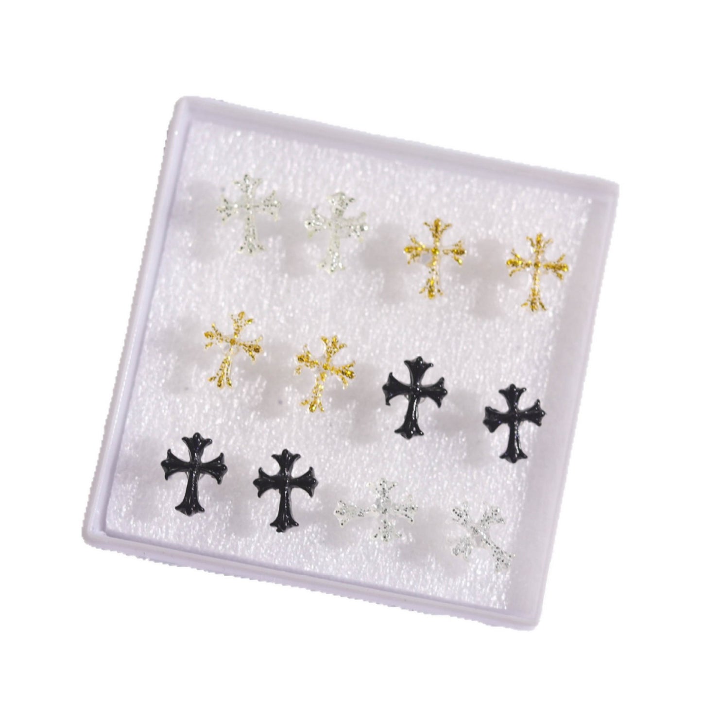 Crook Cross Resin Plastic Earing Female Luminous Artistic Style Stud Earrings